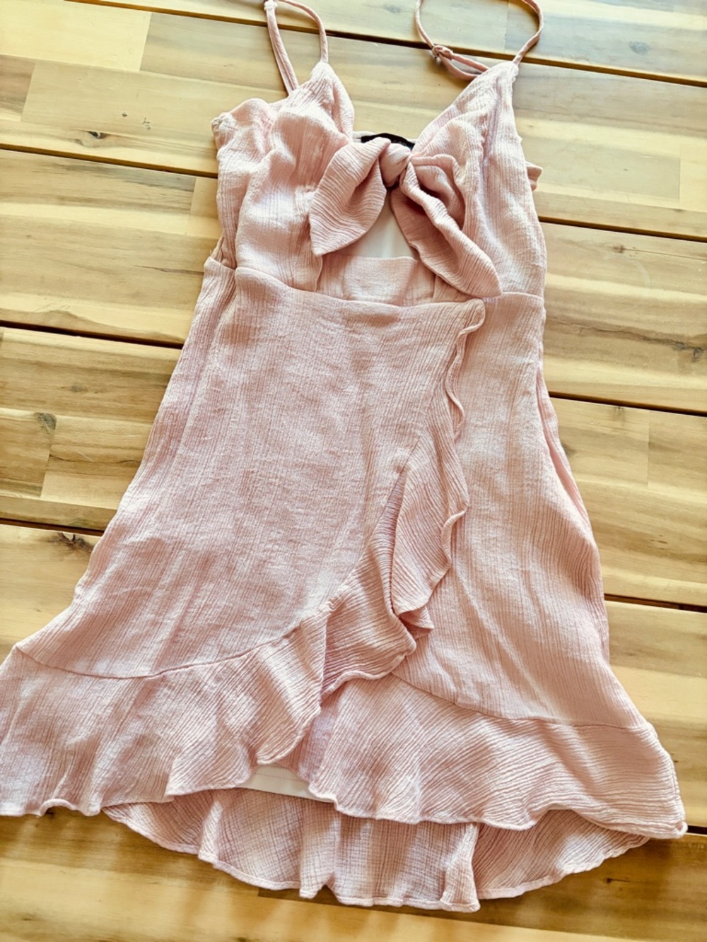 Cotton Candy LA - keyhole tie front peach dress